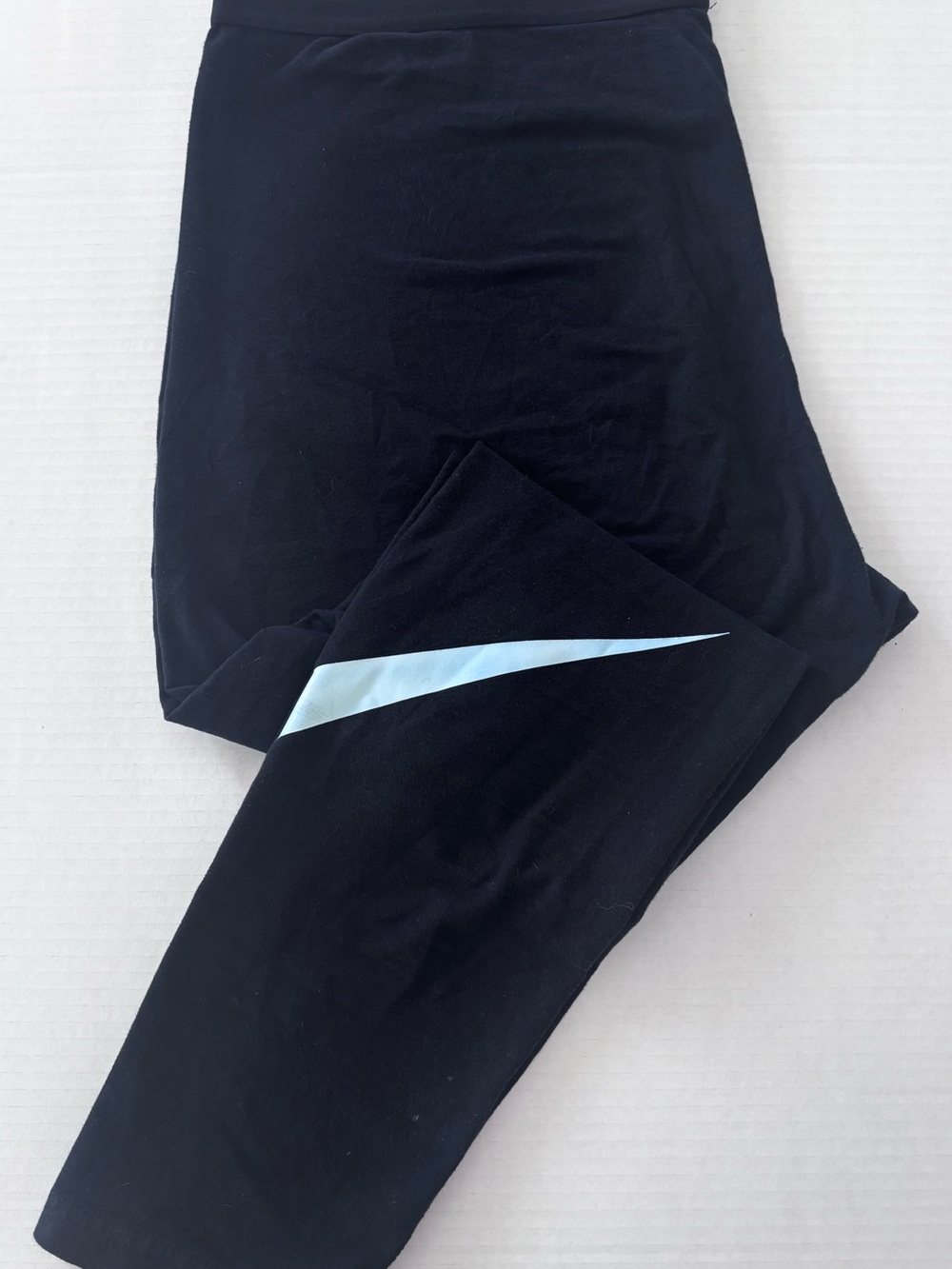 Nike Black Leggings with Light Blue Swoosh